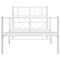 Bedframe met hoofd- en voeteneinde metaal wit 80x200 cm