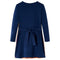 Kinderjurk met lange mouwen paardenprint 116 marineblauw