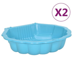 Zandbakken 2 st 77x87x21 cm kunststof blauw