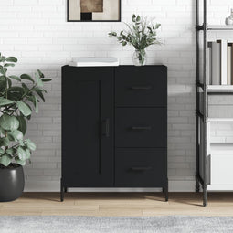 Dressoir 69,5x34x90 cm bewerkt hout zwart