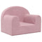 Kinderbank zacht pluche roze