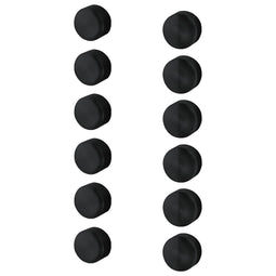 Haceka Ixi - Set van 12 Mat Zwart PVC Afdekkapjes