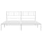 Bedframe met hoofdbord metaal wit 180x200 cm