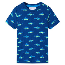 Kindershirt 140 donkerblauw