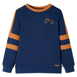 Kindertrui met motorontwerp 92 indigo-blauw
