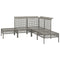 5-delige Loungeset met kussens poly rattan grijs