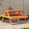 Picknicktafel 105x134x75 cm massief grenenhout wasbruin