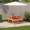 Picknicktafel 105x134x75 cm massief grenenhout wasbruin