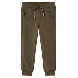 Kinderjoggingbroek 104 gemleerd kakikleurig