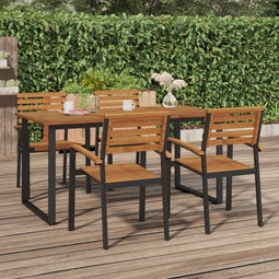 Tuintafel met U-vormige poten 160x80x75 cm massief acaciahout