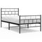 Bedframe met hoofd- en voeteneinde metaal zwart 100x190 cm