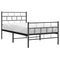 Bedframe met hoofd- en voeteneinde metaal zwart 100x190 cm