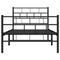 Bedframe met hoofd- en voeteneinde metaal zwart 100x190 cm