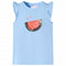 Kindershirt met ruches aan de mouwen 92 lichtblauw