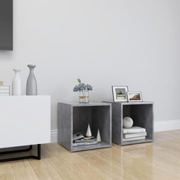 Tv-meubelen 2 st 37x35x37 cm spaanplaat betongrijs
