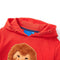 Kindertrui met capuchon 140 rood