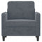Fauteuil 60 cm fluweel donkergrijs