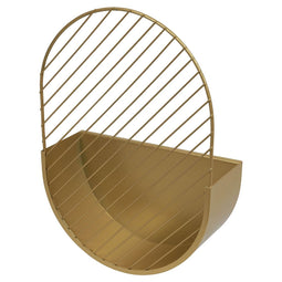 Duraline Wandopbergrek met ronde lijnen 25x35x10cm Brons look