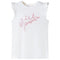 Kindershirt met ruches aan de mouwen glitterprint 92 ecru