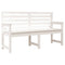 Tuinbank 159,5x48x91,5 cm massief grenenhout wit