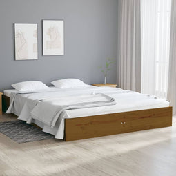 Bedframe massief hout honingbruin 135x190 cm 4FT6 Double