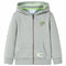 Kindervest met capuchon en rits 140 gemleerd lichtkaki