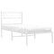 Bedframe met hoofdbord metaal wit 100x200 cm