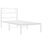 Bedframe met hoofdbord metaal wit 100x200 cm