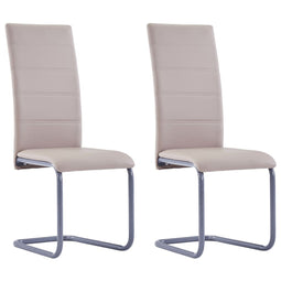 Eetkamerstoelen 2 st kunstleer cappuccino