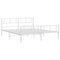 Bedframe met hoofd- en voeteneinde metaal wit 180x200 cm