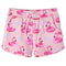 Kindershorts met trekkoord flamingozwembandprint 92 lichtroze