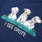 Kindershirt met hondenprint 92 marineblauw