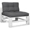 Palletkussens 2 st stof antracietkleurig