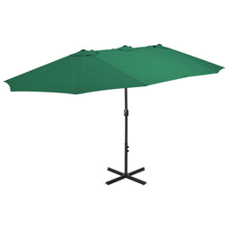 Tuinparasol met aluminium paal 460x270 cm groen