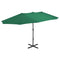 Tuinparasol met aluminium paal 460x270 cm groen