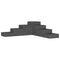 Plantenbak 4-laags 106x104,5x36 cm massief grenenhout grijs