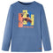 Kindershirt met lange mouwen os en adelaarsprint 116 gemleerd blauw