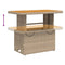 Tuintafel 90x55x71 cm poly rattan en acaciahout beige