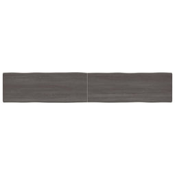 Tafelblad natuurlijke rand 220x40x6 cm eikenhout donkergrijs