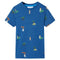 Kindershirt 116 gemleerd donkerblauw