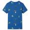 Kindershirt 116 gemleerd donkerblauw