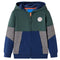 Kindervest met capuchon en rits 128 donkergroen