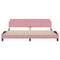 Bedframe met hoofdeinde fluweel roze 200x200 cm