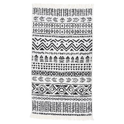 Vloerkleed 120x180 cm katoen zwart en wit