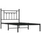 Bedframe met hoofdbord metaal zwart 100x190 cm