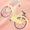 Kindershirt fiets 104 neonkoraalkleurig