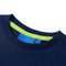 Kindershirt met lange mouwen dinosaurusontwerp 140 marineblauw