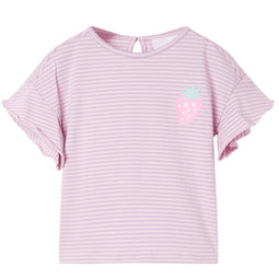Kindershirt met mouwen met ruches 92 lila