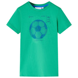 Kindershirt met voetbalprint 92 groen