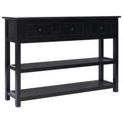 Dressoir 115x30x76 cm hout zwart